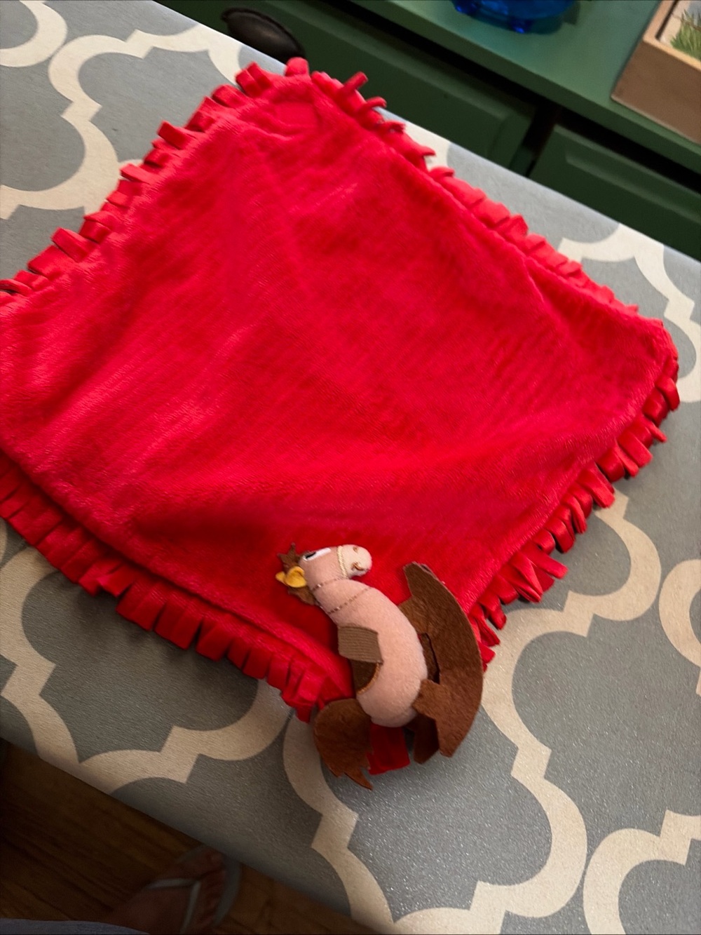 Disney Bright Red Plush Corner Bird Security Bib